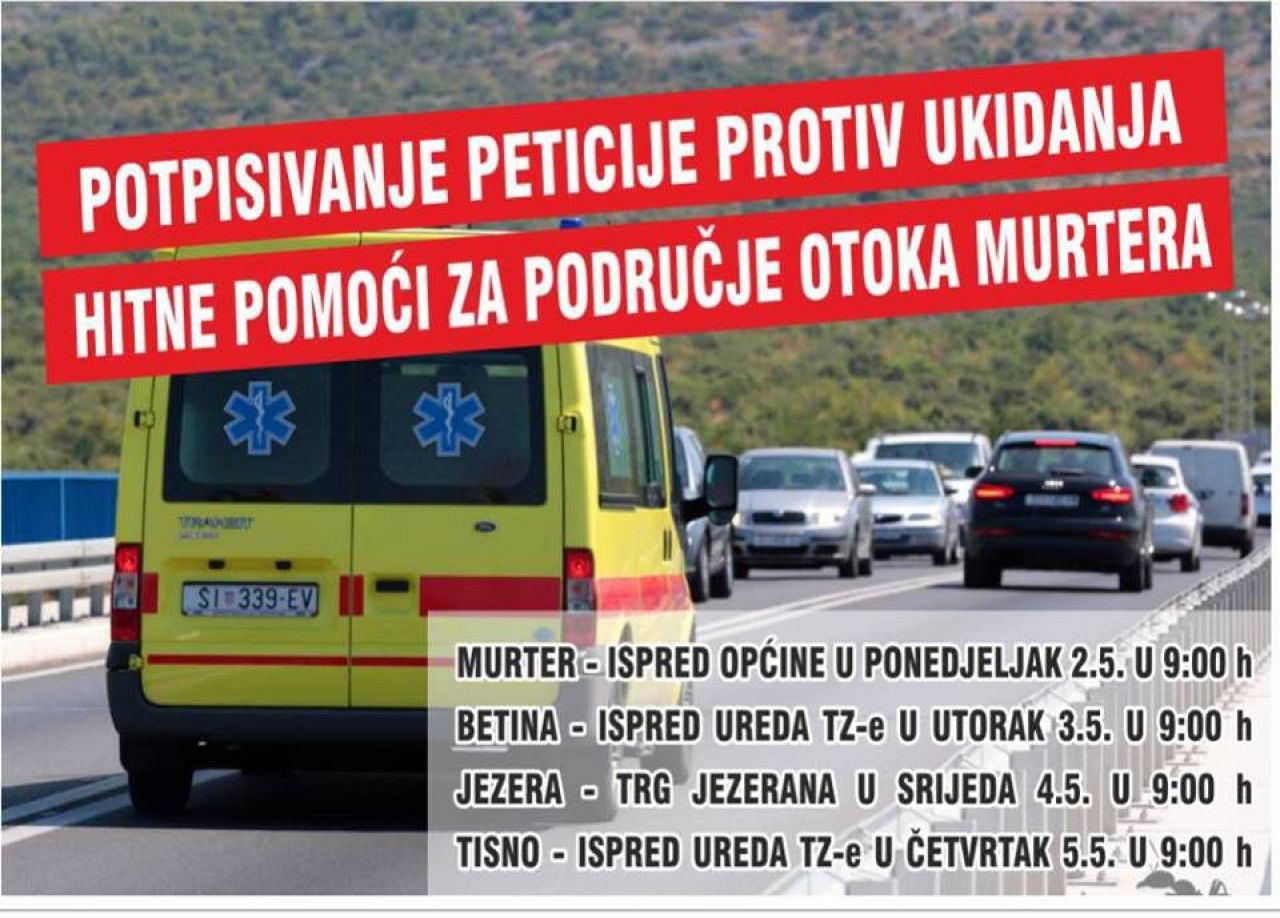 Prikupljanje potpisa protiv ukidanja timova T-1 iz ispostave hitne medicine u Tisnome
