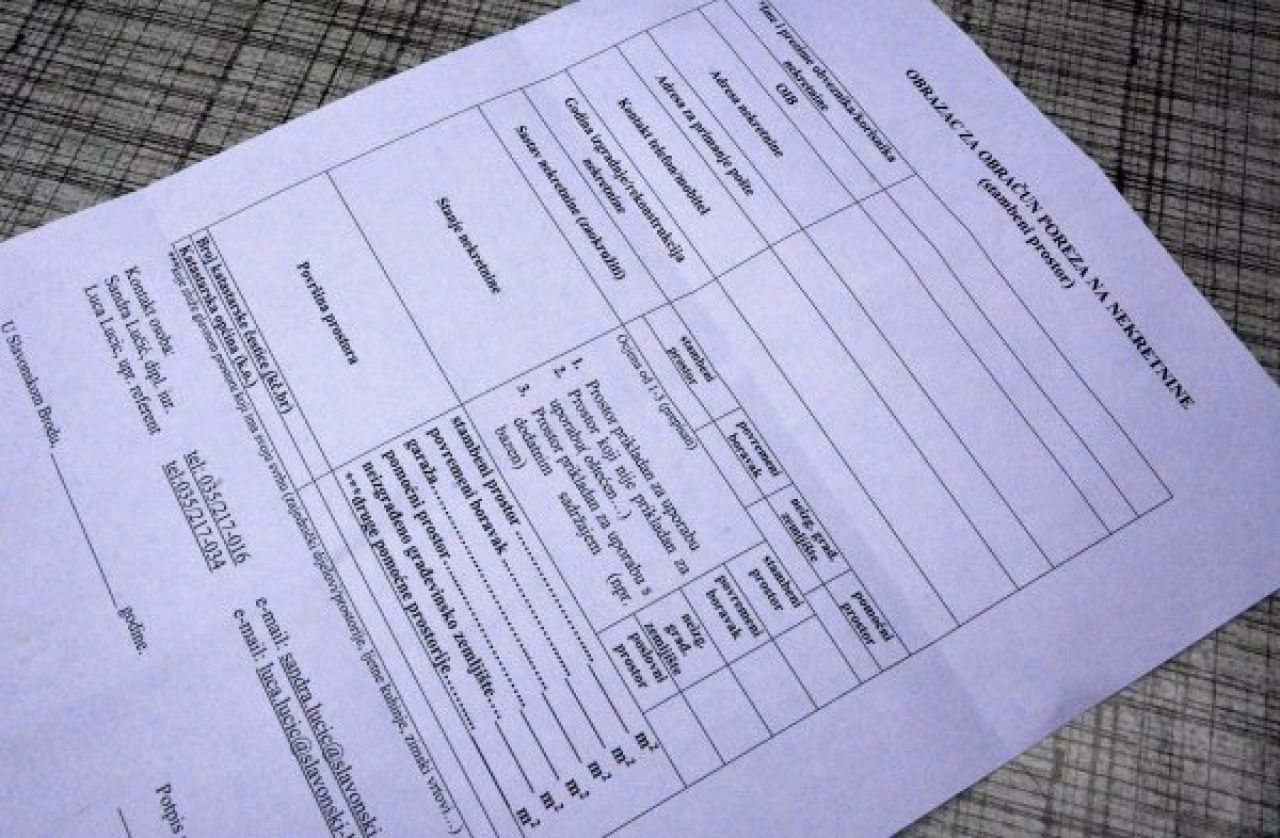 Obavijest - dostava obrazaca s podacima za porez na nekretnine  