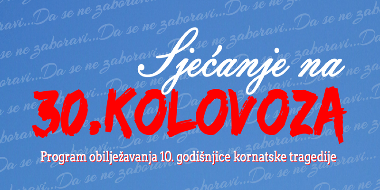 Da se ne zaboravi - program obilježavanja 10. godišnjice Kornatske tragedije 