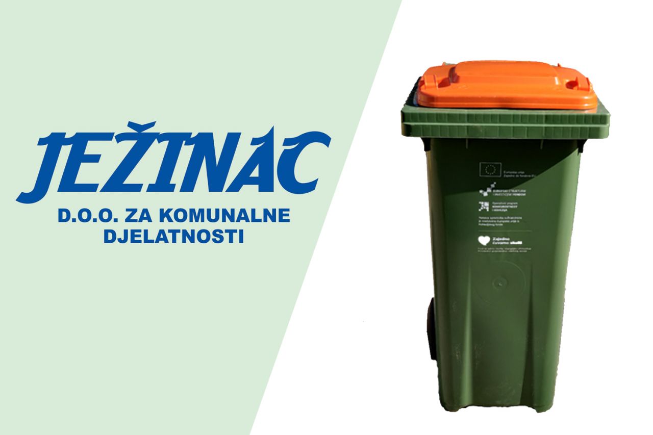 Obavijest Ježinac d.o.o. - Podjela spremnika za razvrstavanje korisnog otpada (PLASTIKA, STAKLO, METAL) 